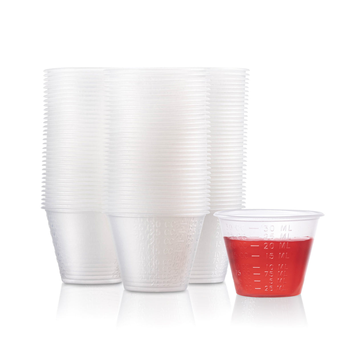 Disposable, Graduated, Plastic Medicine Cups with Liquid Measuring, 1 oz, 100 Count