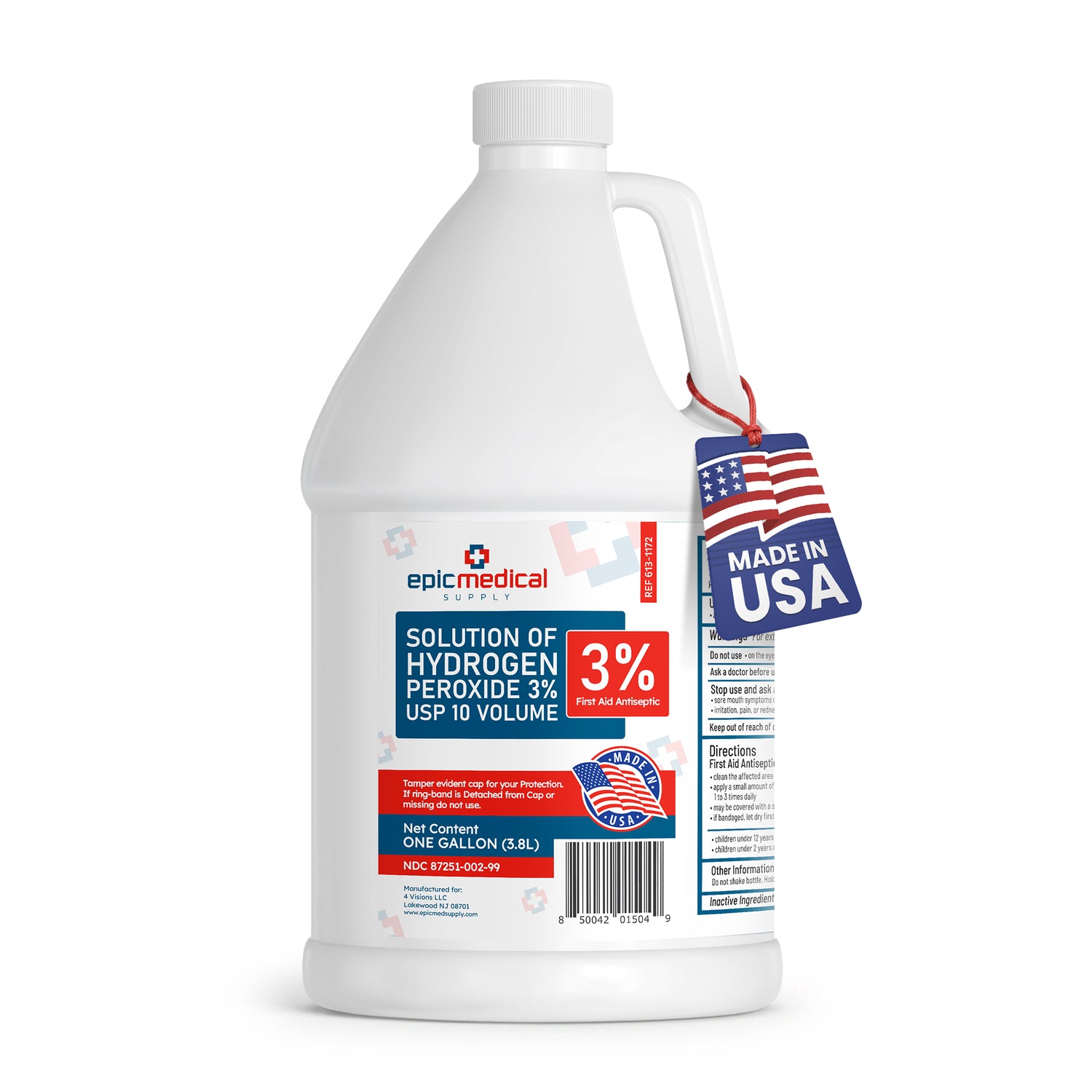 Hydrogen Peroxide Solution 3% USP - Gallon First Aid Antiseptic