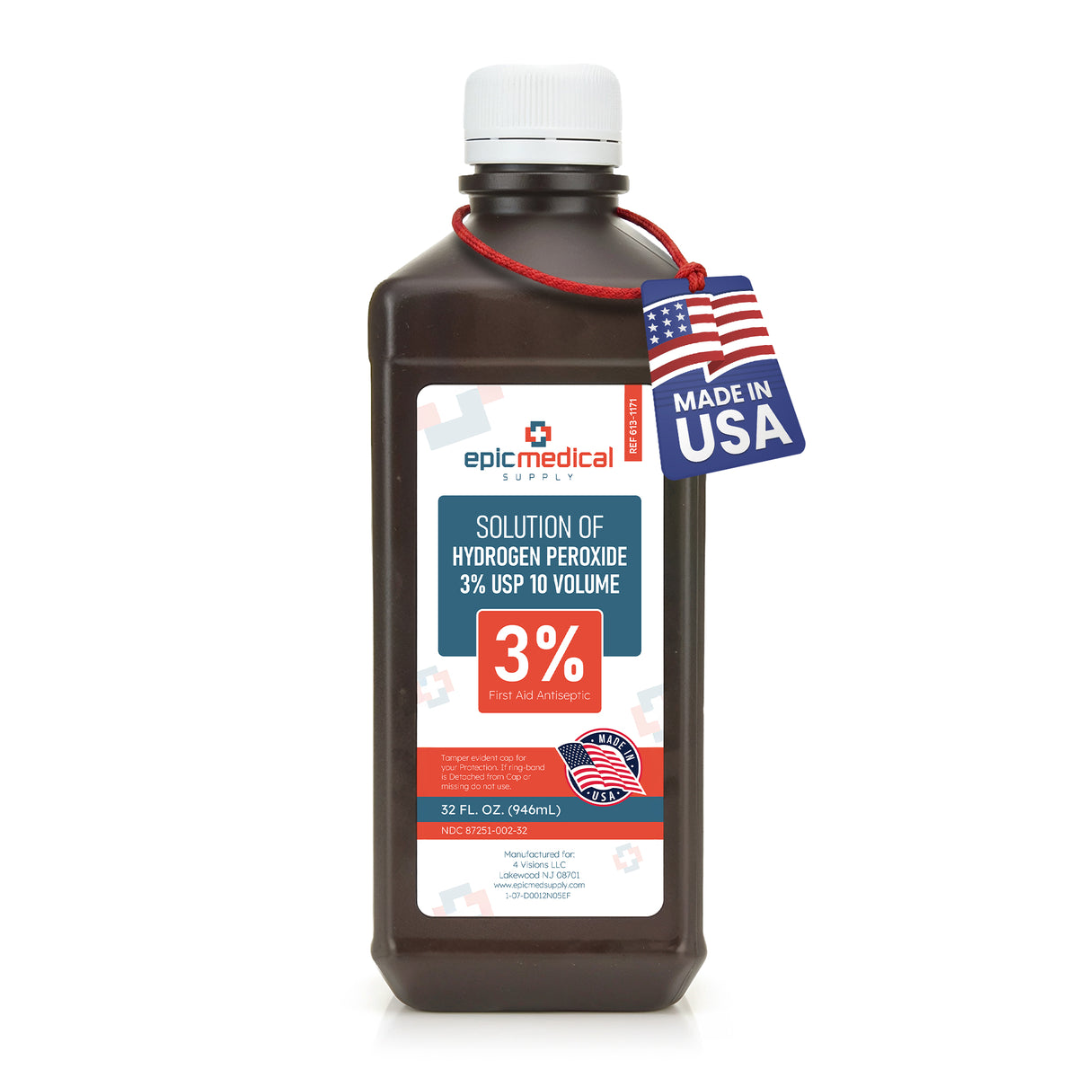 Hydrogen Peroxide Solution 3% USP - 32 oz First Aid Antiseptic