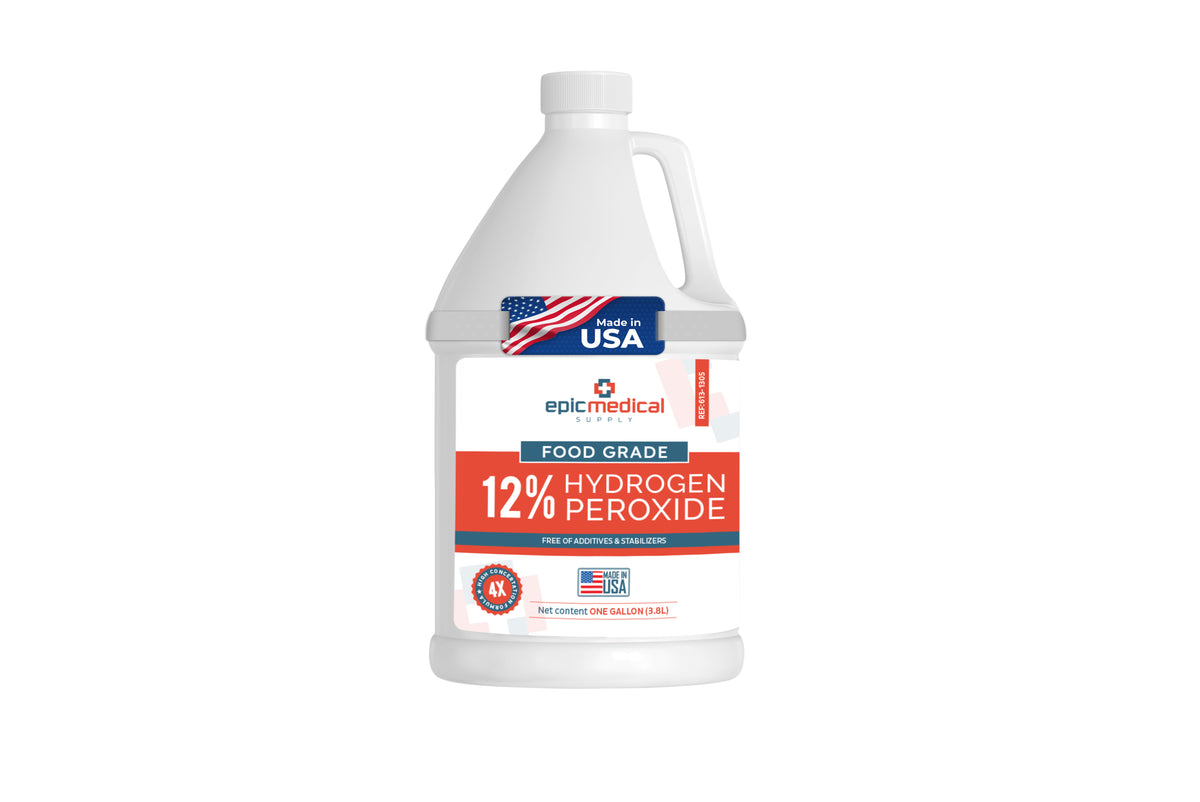 12% Food Grade Hydrogen Peroxide – Ultra-Concentrated H2O2 Peroxide Cleaner – 1 Gallon Bottle