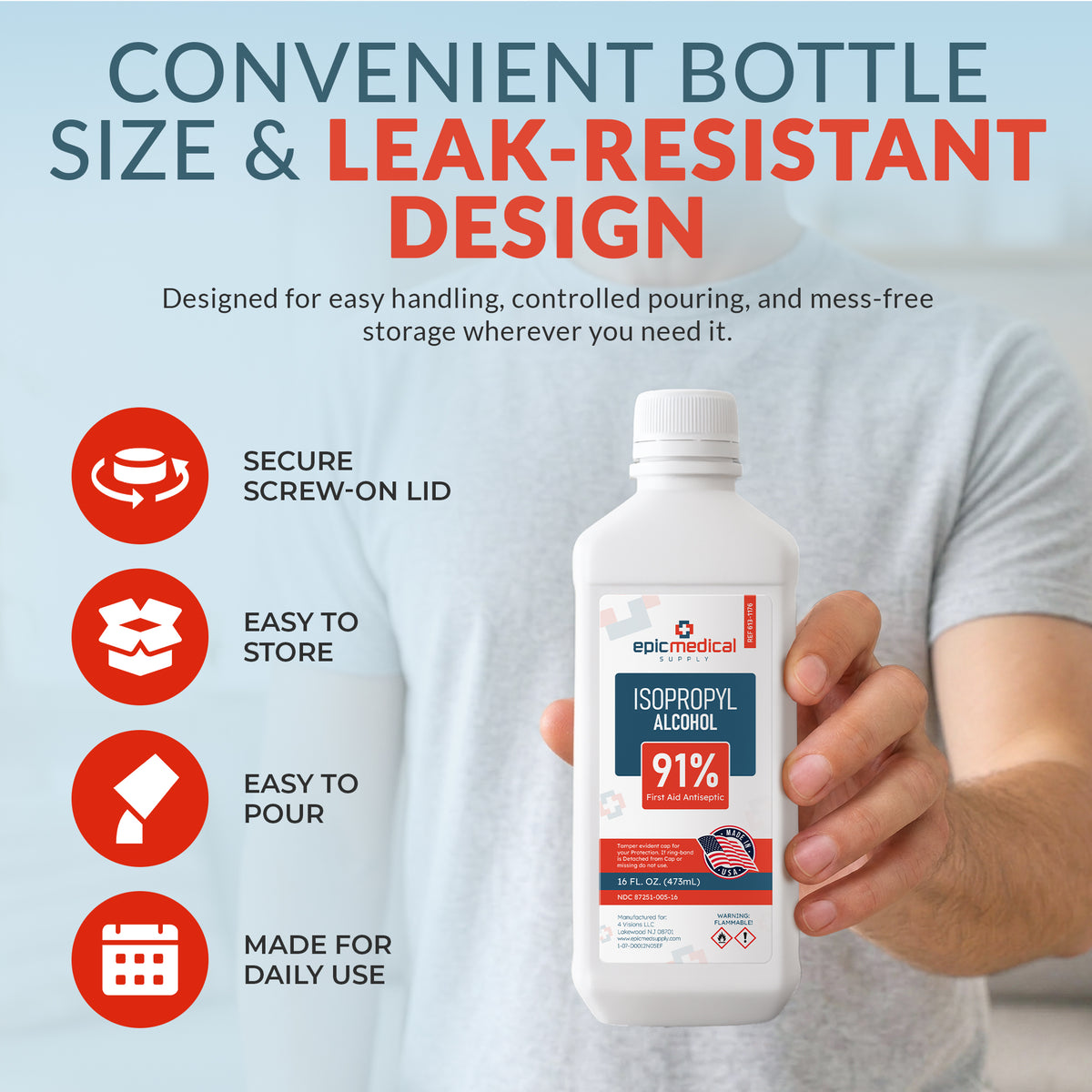 Isopropyl Alcohol 91% 16 oz