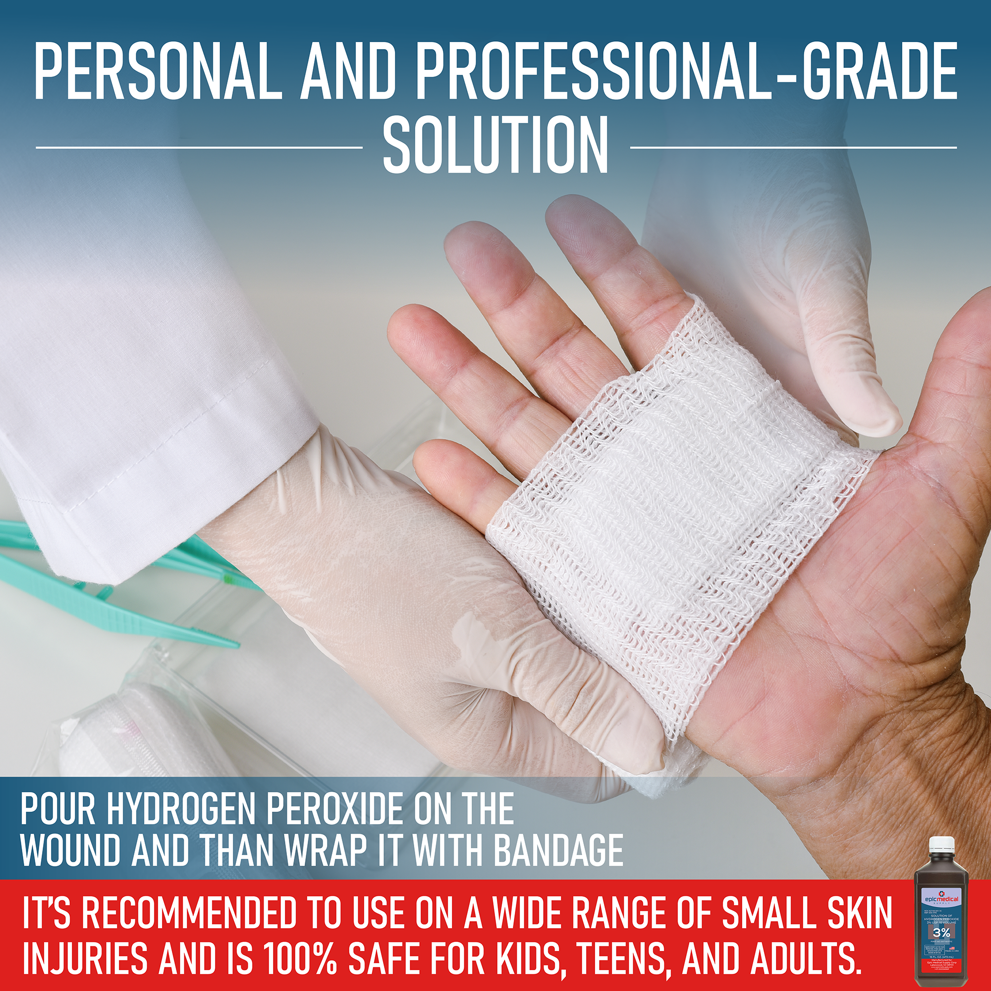 Hydrogen Peroxide Solution 3% USP - 16 oz First Aid Antiseptic