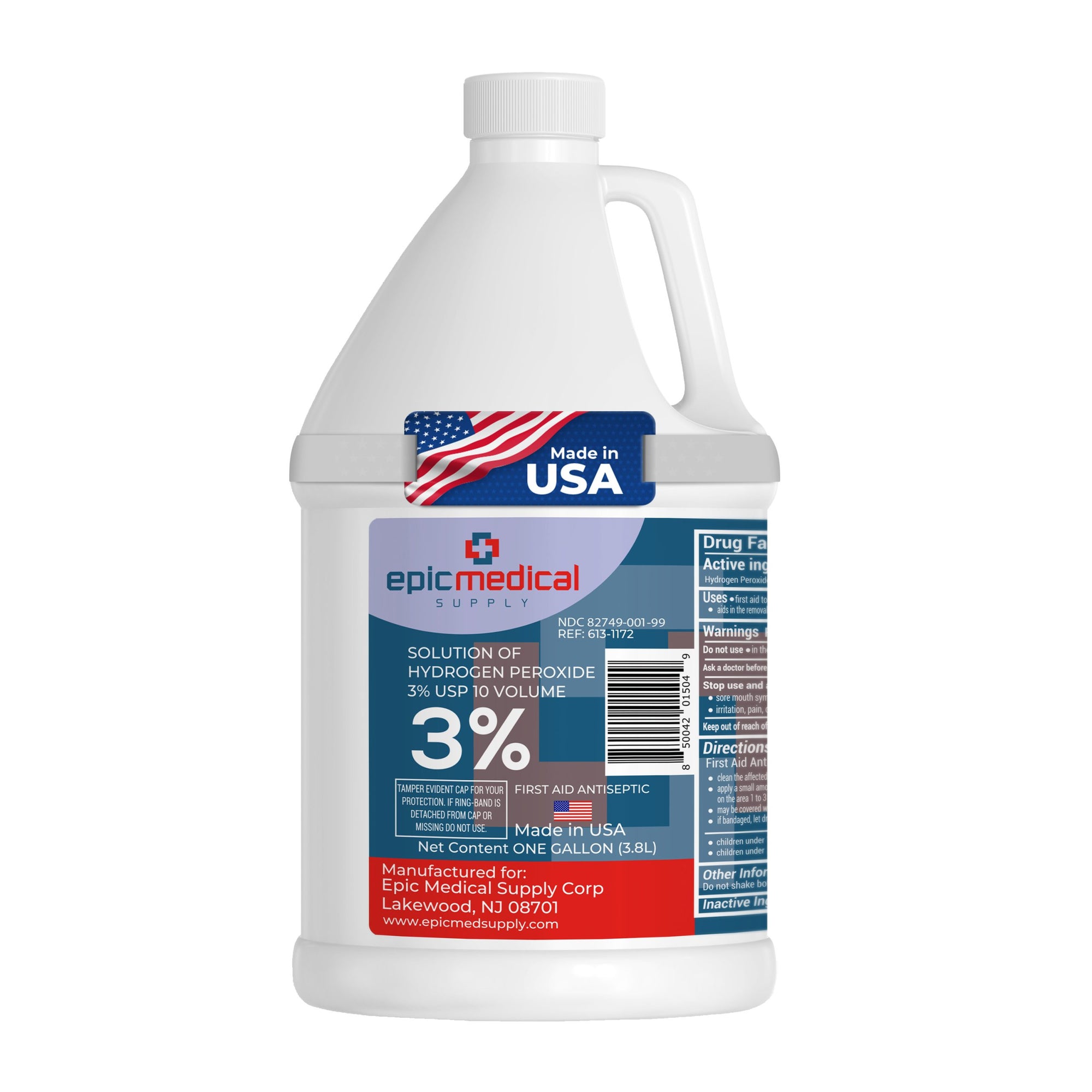 Hydrogen Peroxide Solution 3% USP - Gallon First Aid Antiseptic