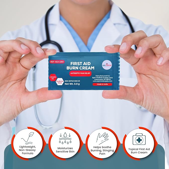 Epic Medical Supply First Aid Burn Cream 0.9g Packets 144 per Box