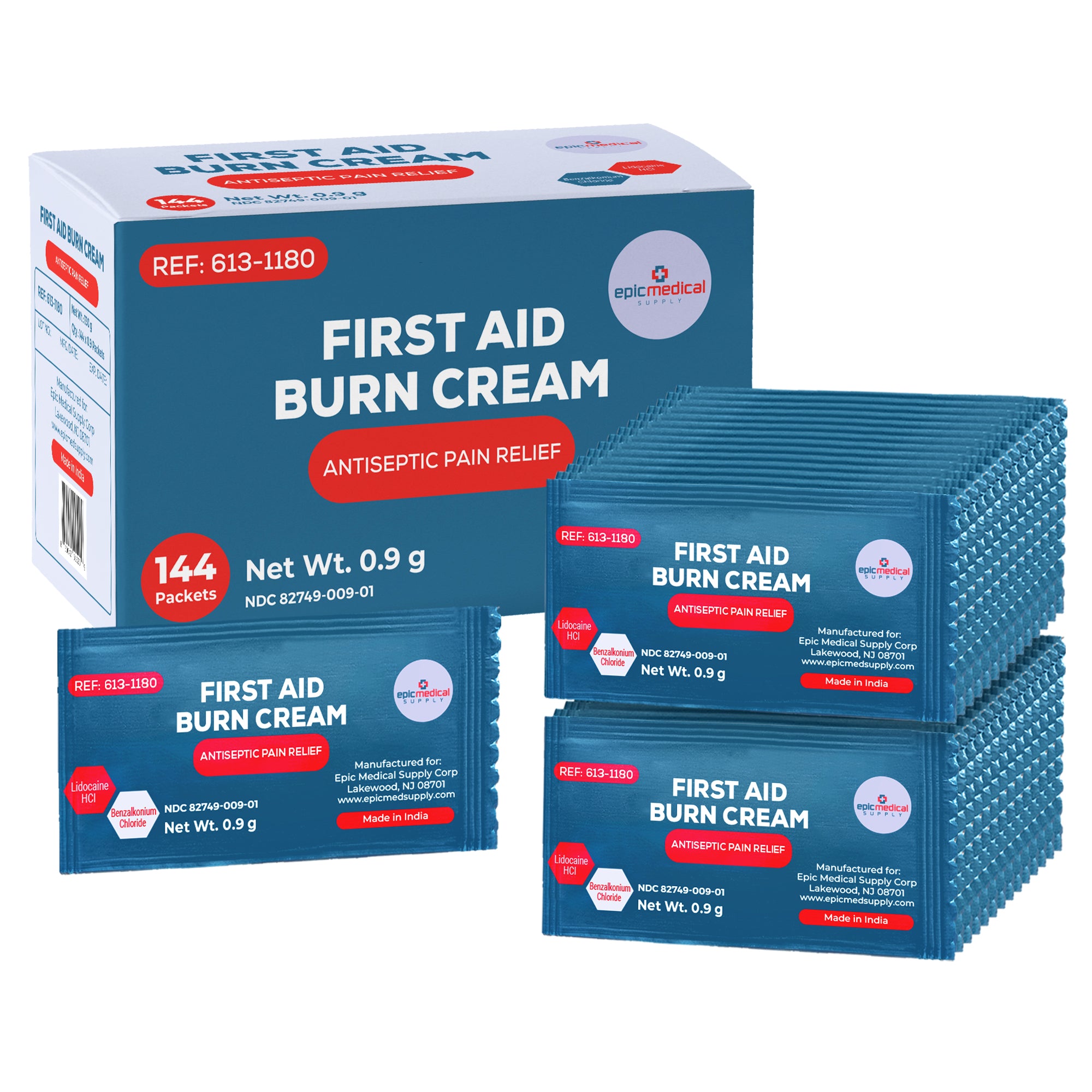 Epic Medical Supply First Aid Burn Cream 0.9g Packets 144 per Box