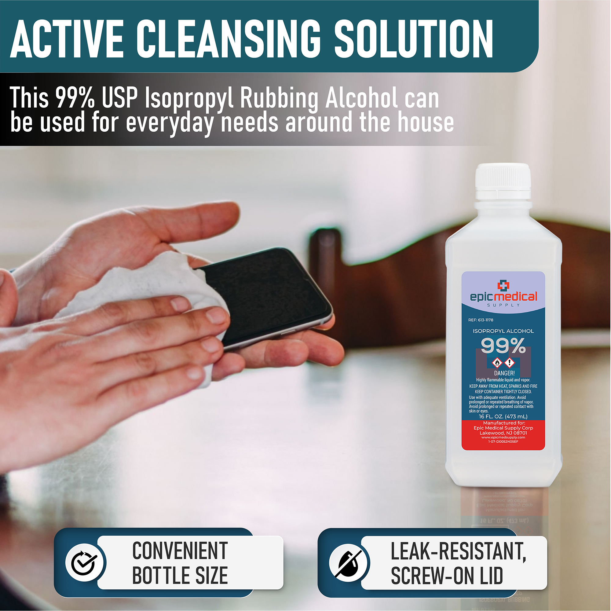Isopropyl Alcohol 99% 16 oz