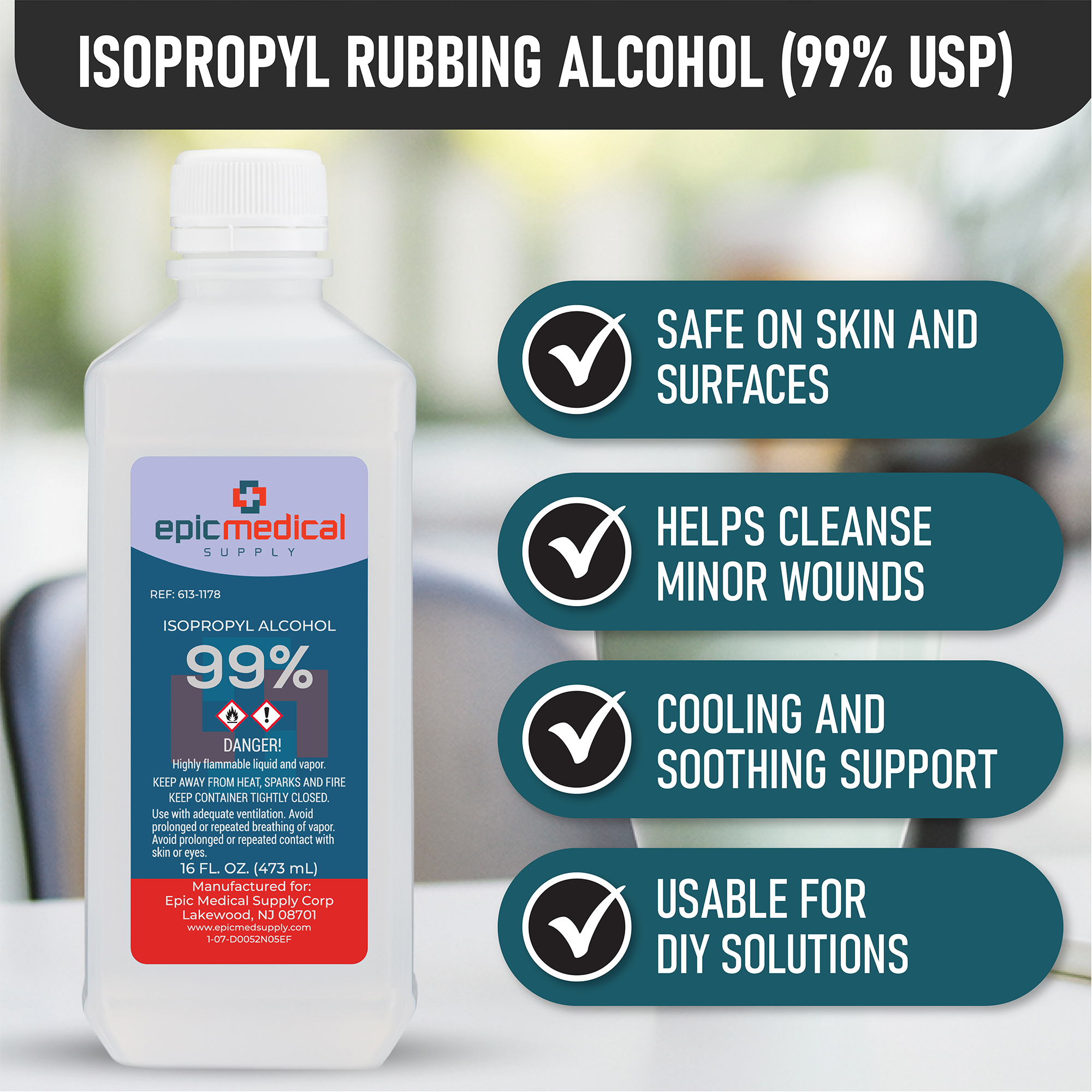Isopropyl Alcohol 99% 16 oz