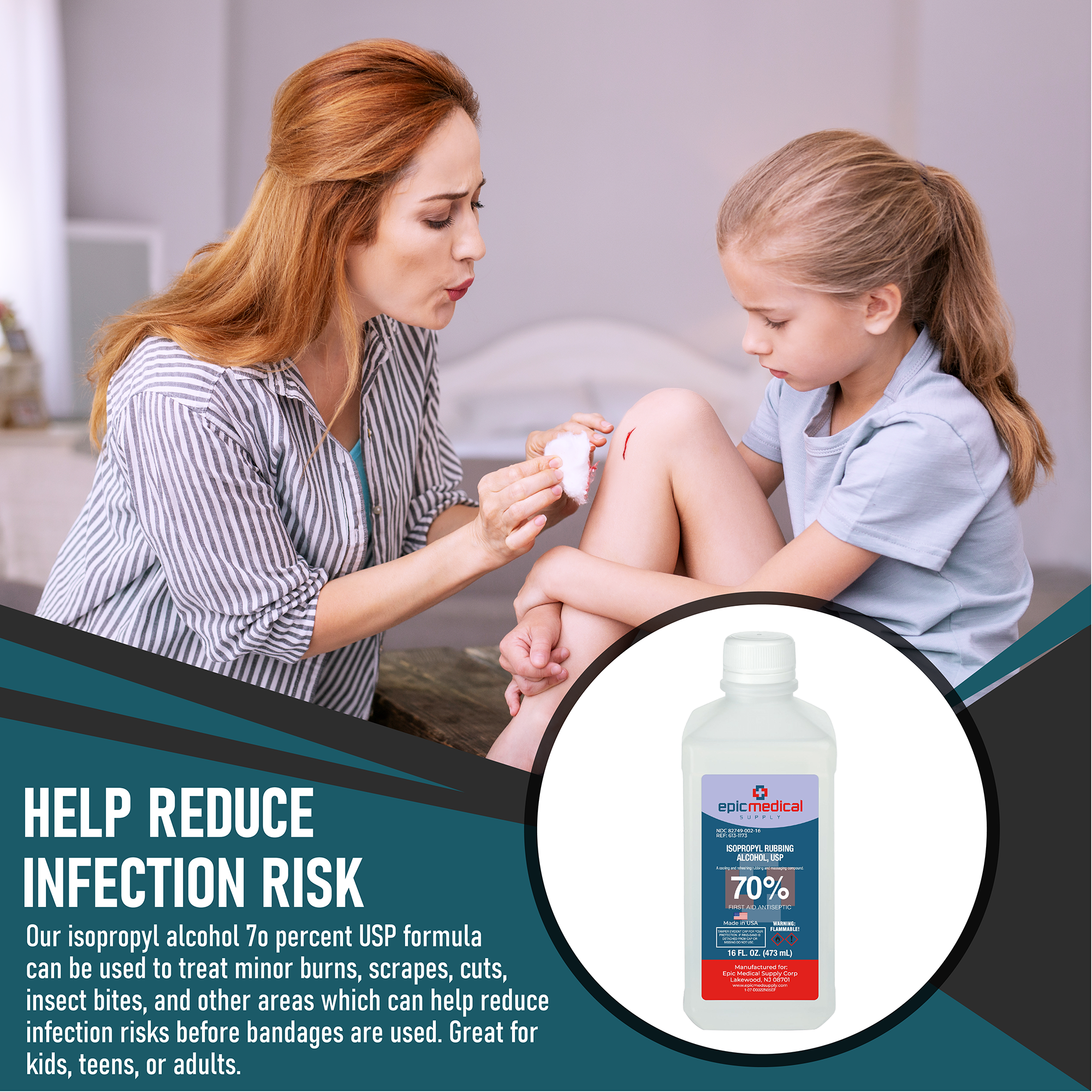 Isopropyl Rubbing Alcohol 70% USP 16 oz