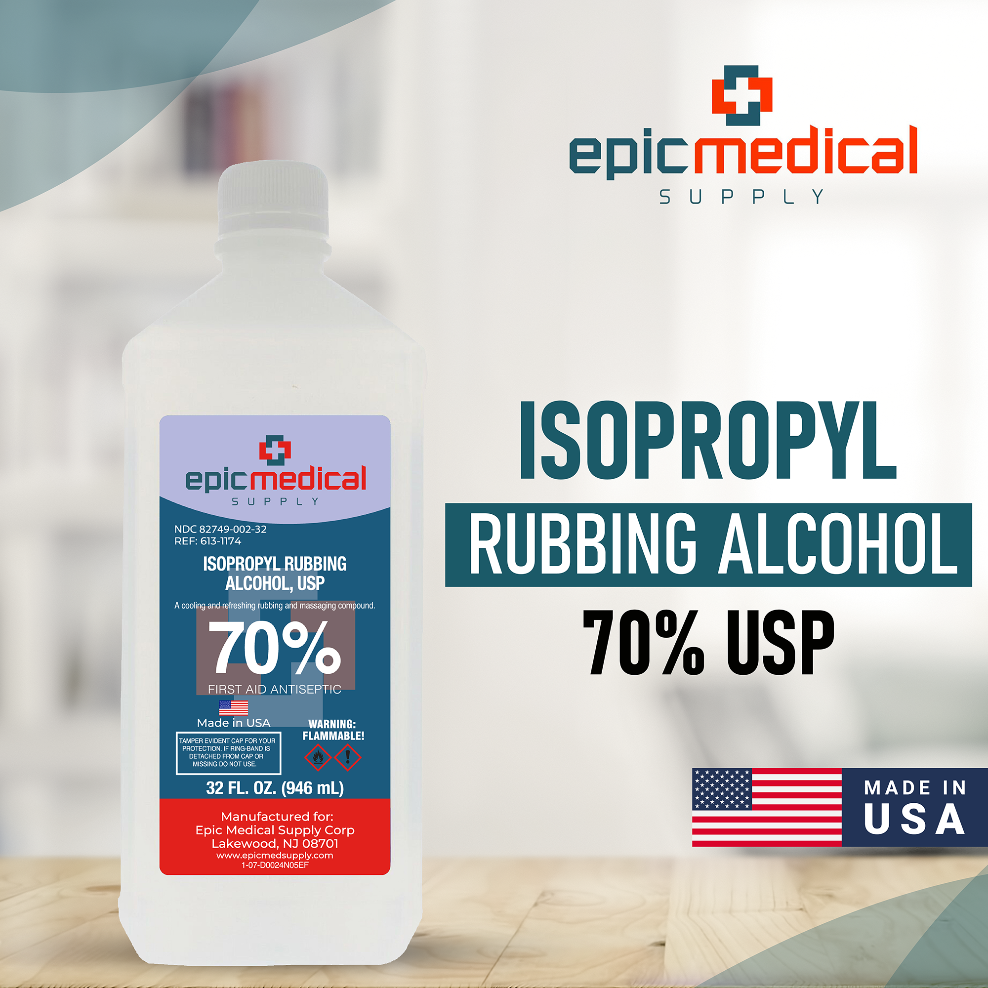 Isopropyl Rubbing Alcohol 70% USP 32 oz