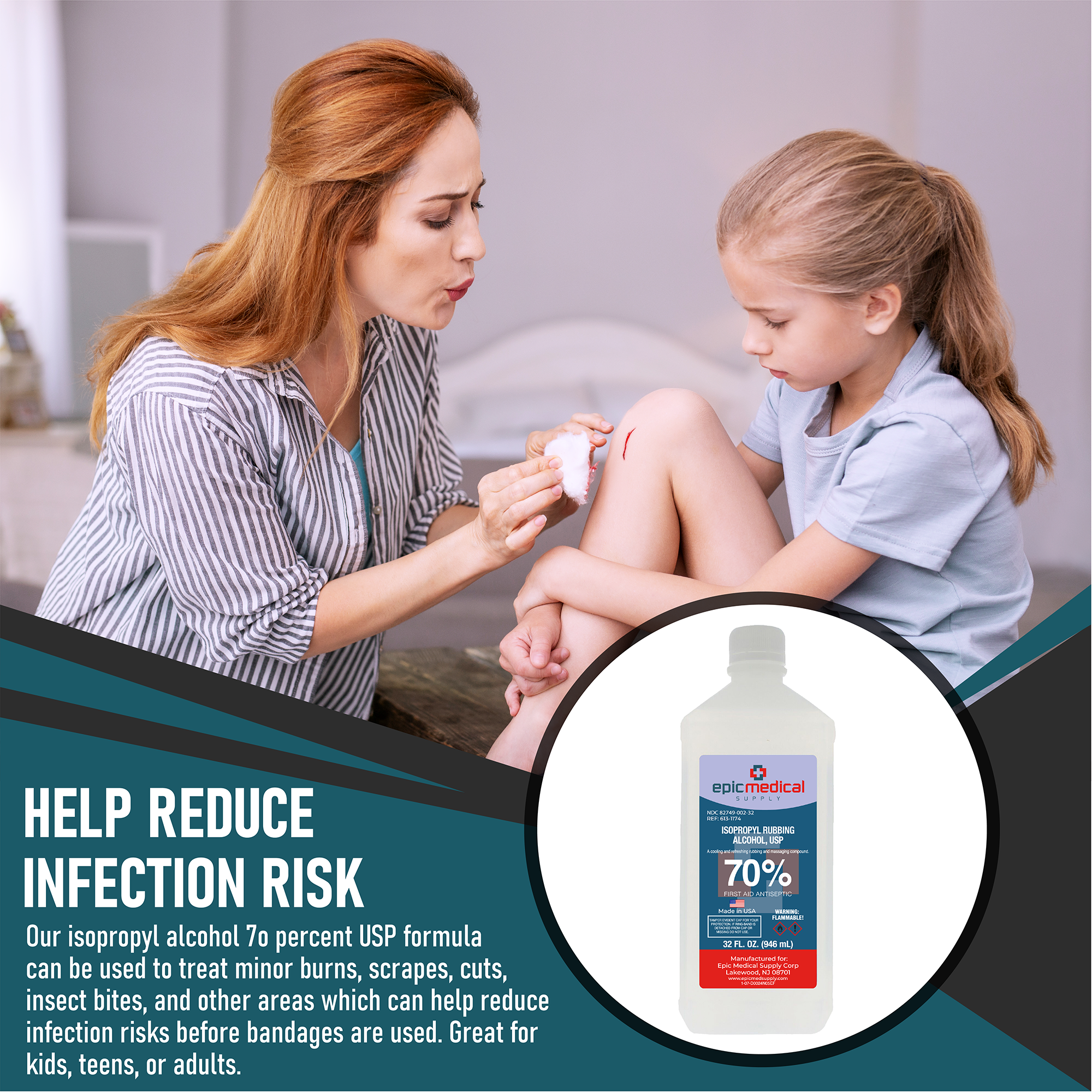 Isopropyl Rubbing Alcohol 70% USP 32 oz